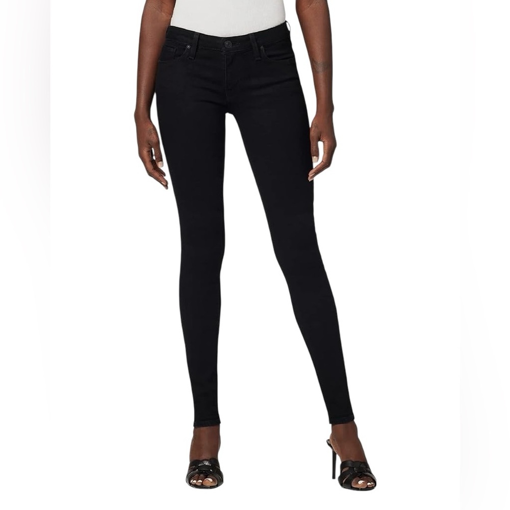 Hudson Low Rise KRISTA super skinny Indie black stretch designer jeans womens 27